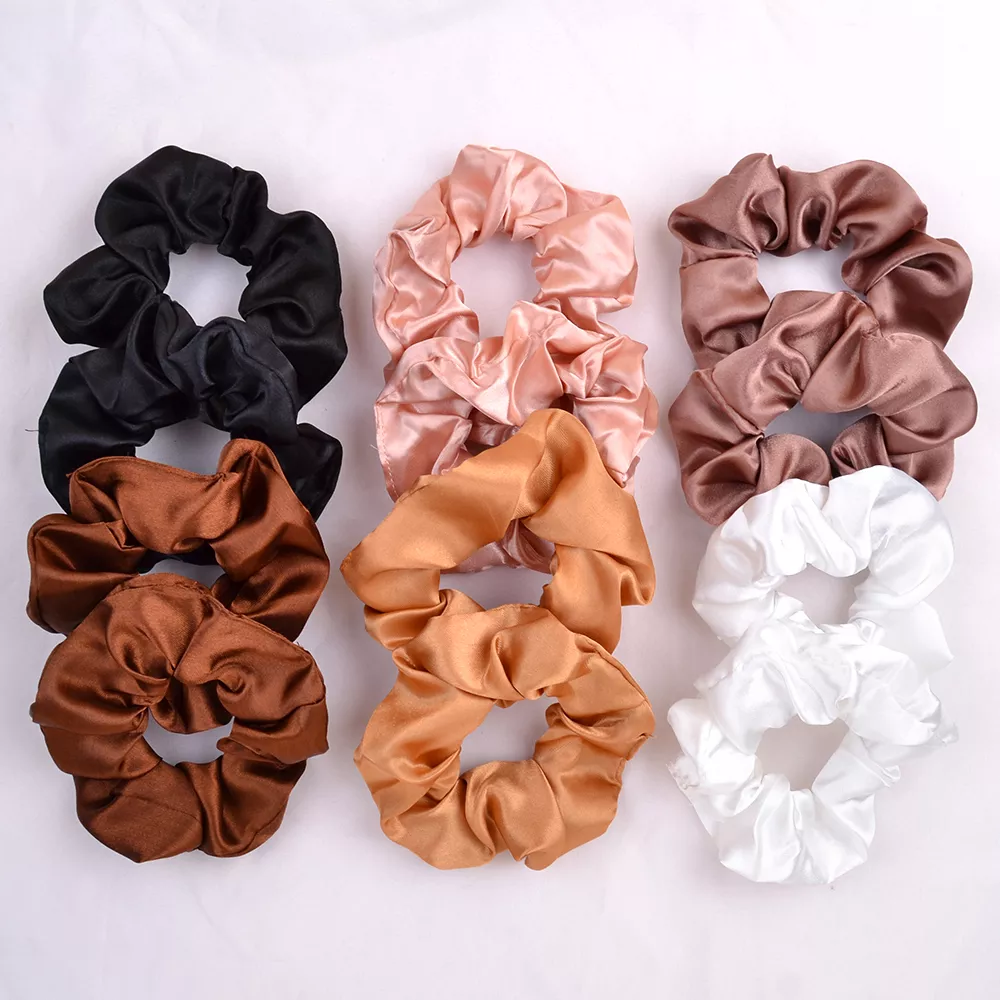  Headgear Satin Cloth Art Pig Large Intestine Hair Ring Batch Hair Rope Rubber Band Set Simple Hair Rope Headdress