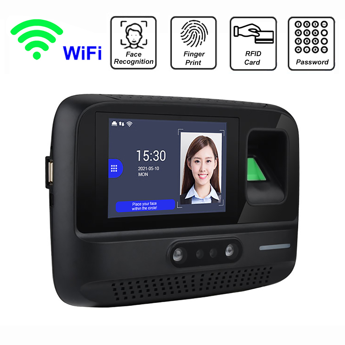 F60 WiFi Facial Face Time Attendance Management System Desktop Fingerprint Card Empolyee Electronic Attendance Machine