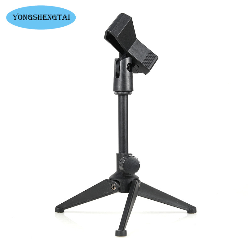 Microphone Stand Desktop Tripod Mini Portable Table Stand Adjustable Mic Stand Mic Clip Holder Bracket Lightweight Bracket