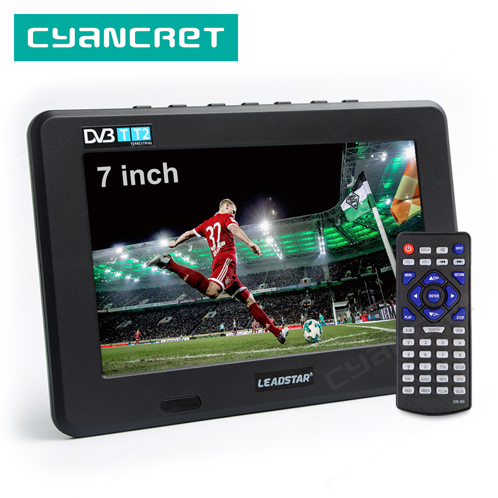 LEADSTAR D7 Portable TV DVB-T2 ATSC ISDB-T tdt 7inch Digital Analog mini small Car TV Television Support USB TF MP4 H.265 AC3