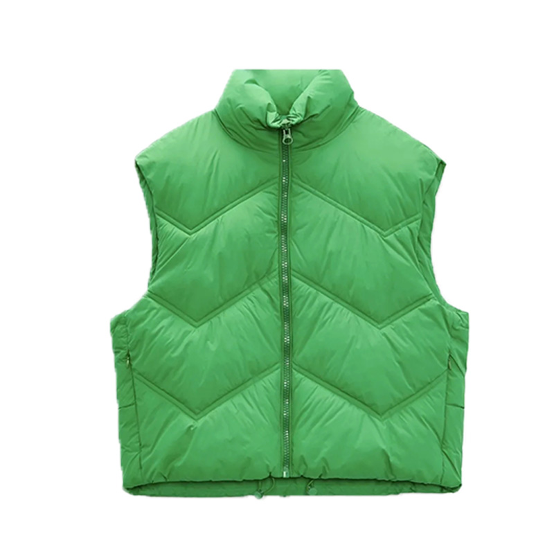 Womens Parkas Vest Jackets Coats Green With Zipper Jacket Female Casual  Waistcoat Ladies Sleeveless Solid Woman Outwear