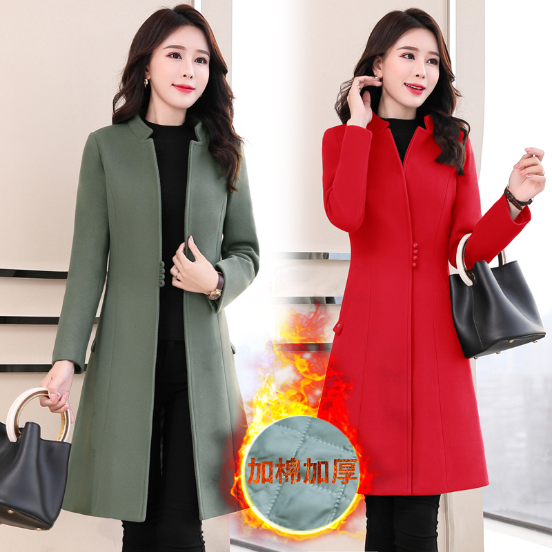 women's Warm woolen coat female spring autumn casual wild woolen long jacket Wool & Blends coat Slim Winter jacket Female
