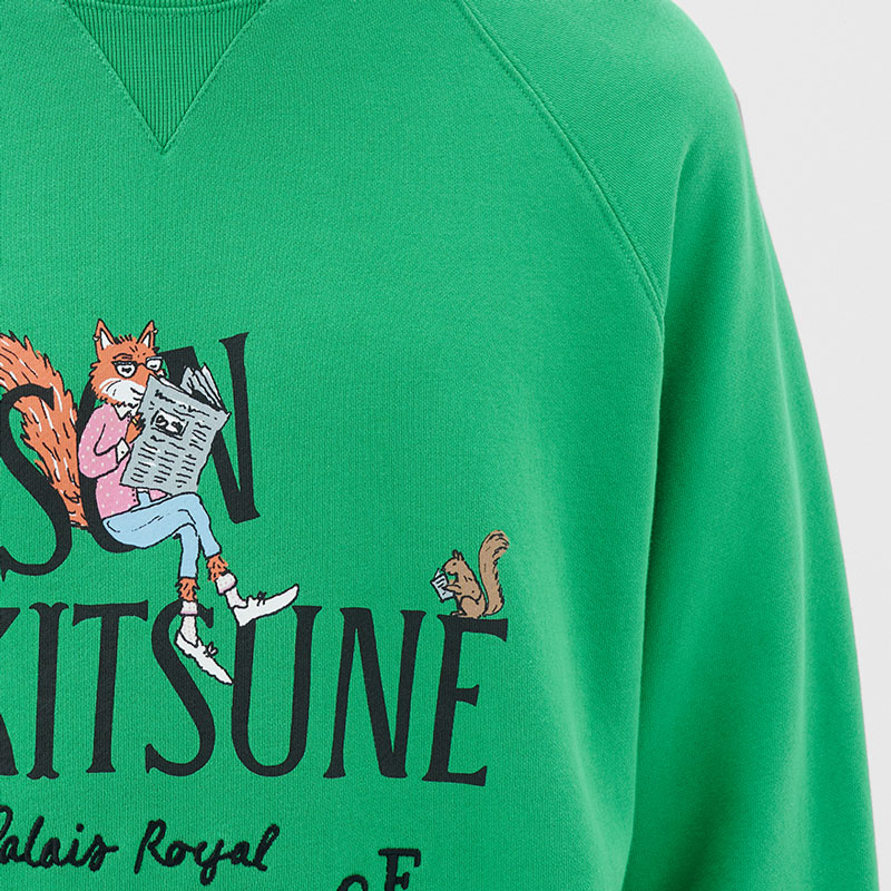 Fox read newspaper print women casual sweatshirt  o-neck long sleeve simple  lady cotton pullover tops