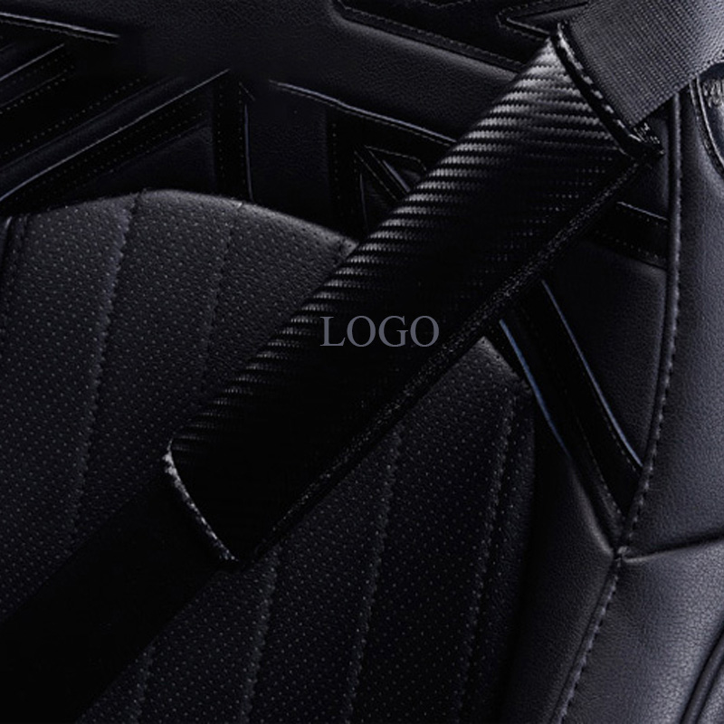 A Pair Carbon Fiber Texture Car Seat Belt Cover For MINI Cooper R56 R55 R58 R59 R60 F54 F55 F56 F57 F60 Styling Accessories