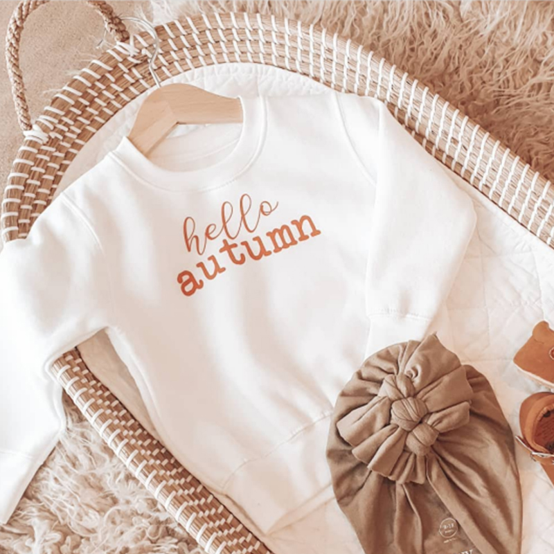 FOCUSNORM 0-3Y Autumn Baby Girls  Cute Sweatshirt Outwear Letter Printing Long Sleeve Pullover Tops