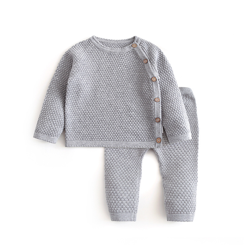 Newborn Baby Clothes 0-3 Years Infant Baby Sweater Suit Girl Knitting Sweater Set Warm Baby Boy Clothing 2pcs