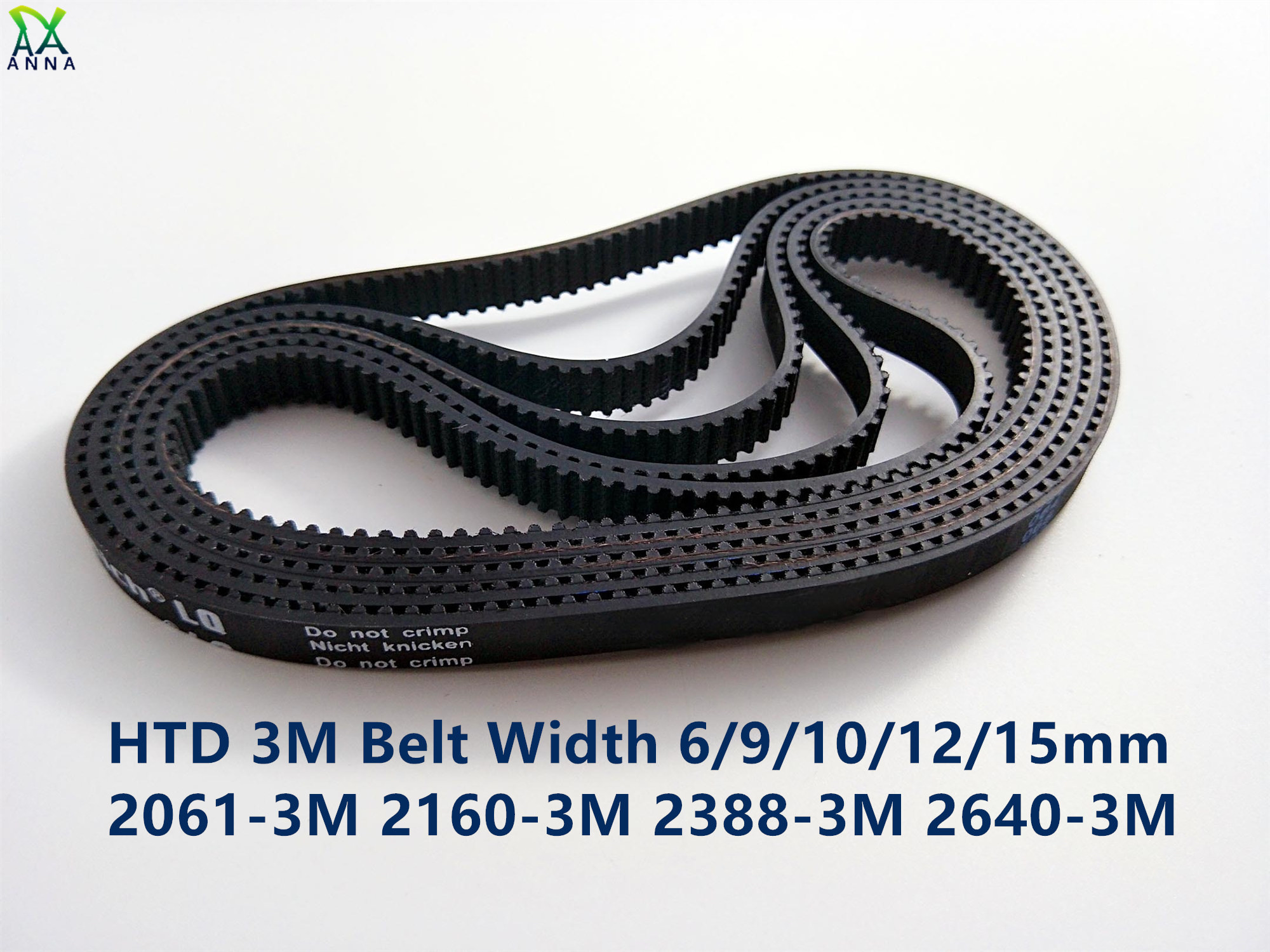 HTD 3M Timing belt C= 2061 2160 2388 2640 width 6/9/15mm Teeth 687 720 796 880 HTD3M synchronous 2061-3M 2160-3M 2388-3M 2640-3M