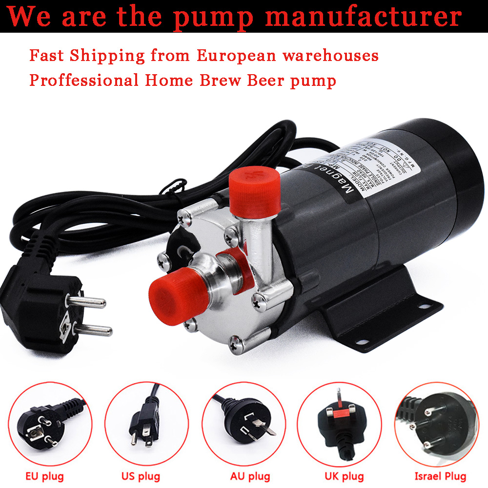 Homebrew Brewing Magnetic Water Pump MP-15RM 220V Food Grade 304 Stainless Steel High Temperature 140C 1/2" BSPT/NPT