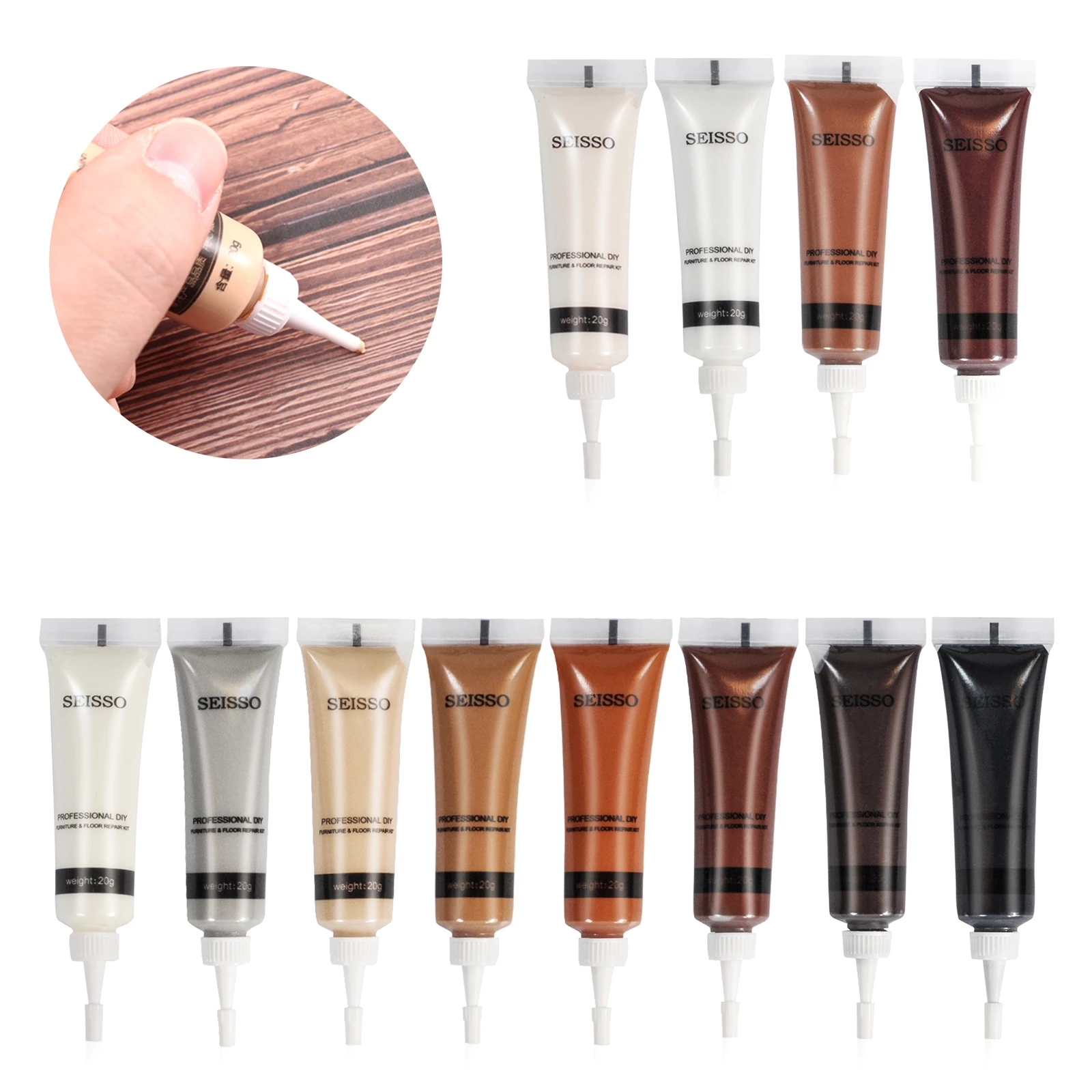 DIY Wood Product Scratch Filler Remover Wooden Furniture Touch Up Tool Set Marker Pen Cream Wax Repair Polymer Resin Fast Repair