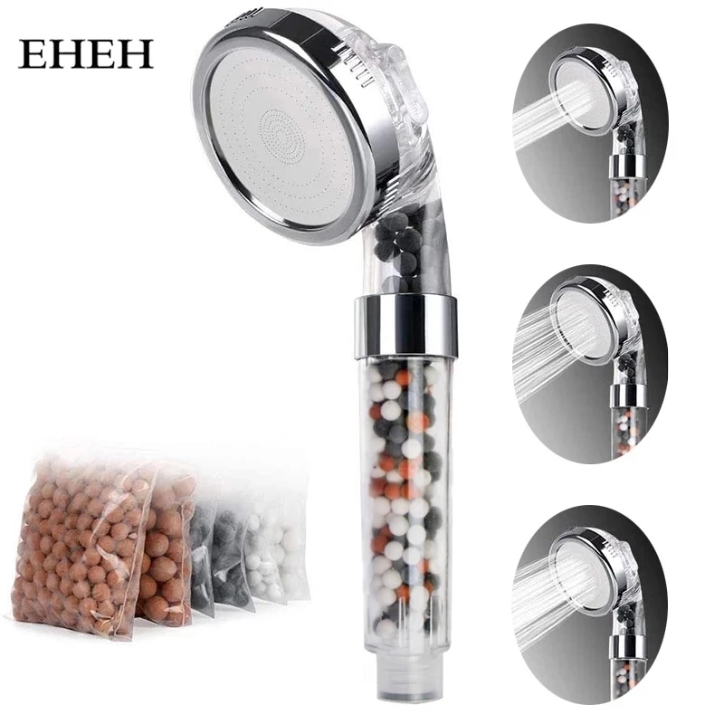 EHEH Arrival 3 Modes SPA Shower Head High Pressure Saving Water Shower Nozzle Premium Bathroom Water Filter 4 Types