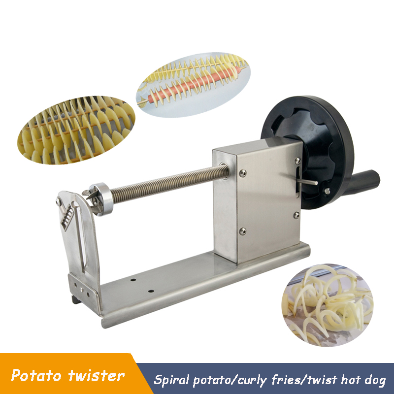 3in1 Spiral Potato Cutting Machine Manual Stainless steel Tornado Potato Twister Slicer Curly Fries Cutter Machine