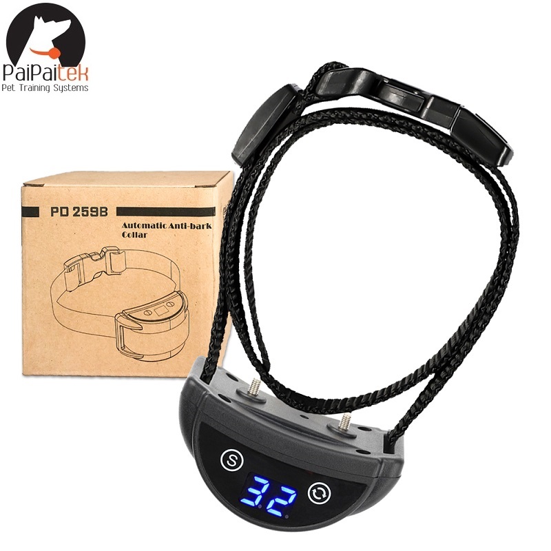Bark Shock Collar for Dogs， Automatic Quick Bark Stop Collar 45 Days Ultra Long Working Time LED Display 3-Function Mode T/V/S