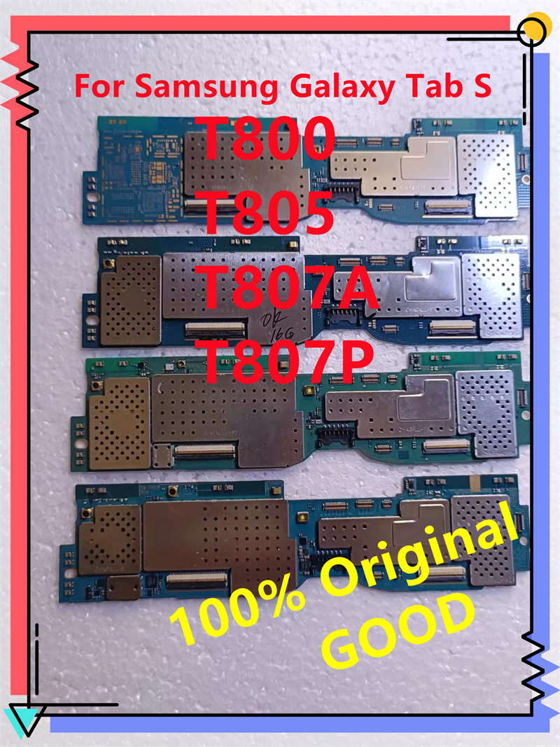 Original Unlocked for Samsung Galaxy Tab S T800 T805 T807A T807P Motherboard Mainboard with full chips logic board full tested