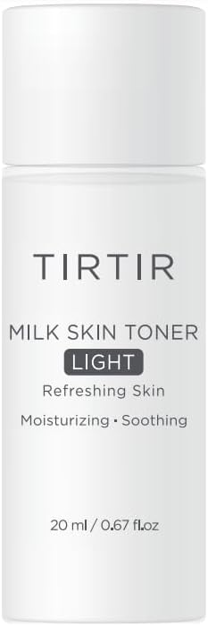 TIRTIR Milk Skin Toner Light | Instant Hydration with 4% Niacinamide, Pore-tightening, Vegan toner for Acne-prone, Sensitive & Oily skin, Fungal Acne Safe, Panthenol, Allantoin, Vitamin B, 0.67 Fl Oz