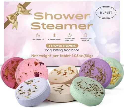 Shower Steamers Aromatherapy Spa Gifts for Women 8 PCS, Shower Bombs Gift for Mom with Lavender Fruit Natural Essential Oils, Self Care & Relaxation, Gifts for Lover