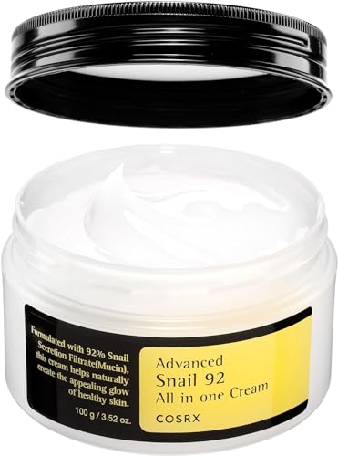 COSRX Snail Mucin 92% Face Moisturizer, 3.52 Oz, Lightweight Moisturing Cream for Soft, Glowy Skin, Korean Skin Care, Korean Moisturizer Face Cream