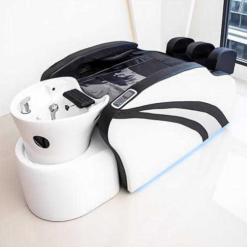 Salon Shampoo Bed-Massage Table with White Minimalist Design, Head Spa Equipment & Beauty Bed Includes Separable Design, Full Body Massage, Comfortable Headrest(70.86IN)