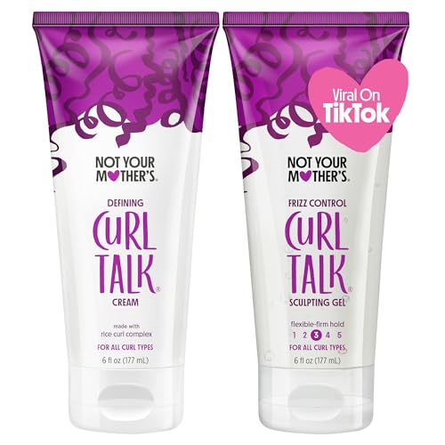 Not Your Mother's Curl Talk Frizz Control Sculpting Gel & Defining Cream (2-Pack) - 6 fl oz - Formulated with Rice Curl Complex - All Curl Types