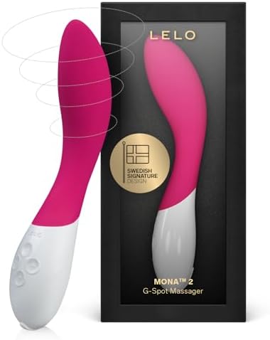 LELO Mona 2 G Spot Vibrator for Women, G Spot Toy for Discrete Pleasure, Curved Vibrator Sex Toy for G Spot, Adult Toy with 6 Intensity Modes, Cerise