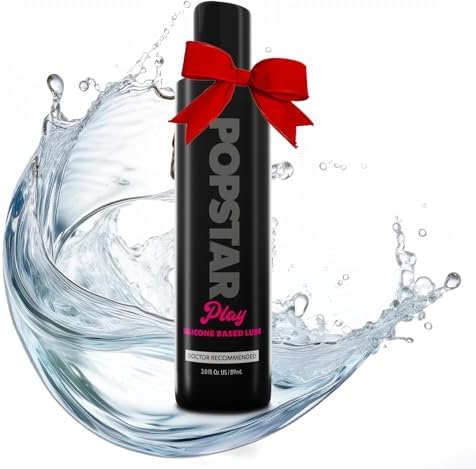 Popstar Labs Play Silicone Based Lube - Silky Smooth Personal Lubricant for Privacy and Toys - Latex Friendly, High Grade Silicone Lube, Made in USA, 3 oz