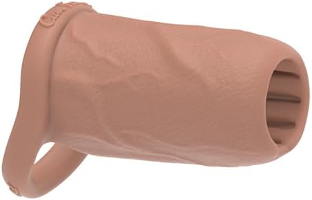 The Happy Wife USA Penis Sleeve | Cock Sheath | Size Medium Girth Enhancer | Open Ended for Sensitivity | Sexual Pleasure Enhancer for Men, Women & Couples | Nude Color, 4" L x 2" W