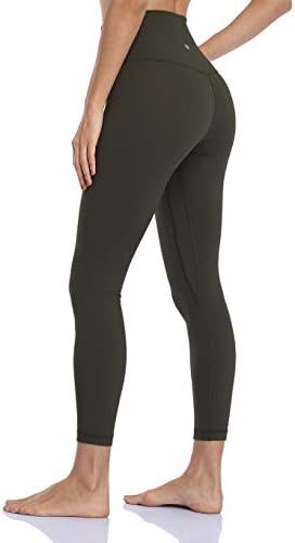 HeyNuts Essential Leggings, High Waisted Compression Soft Pants Workout Athletic Yoga Pants 25"