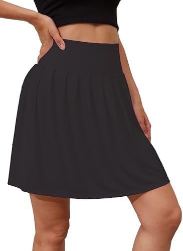 Women's Tennis Golf Skirts Built-in Shorts High Waisted Athletic Pleated Skirts with Pockets