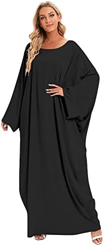 IKADEX Muslim Dress for Women Pakistani Kaftan Abaya Robe + Hijab Arabic Islamic Prayer Clothes Dubai Outfits
