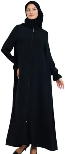 Abaya for Muslim Women | Zipper Front Long Sleeve Modest Abayas Prayer Dresses | Dubai Modest Fashion