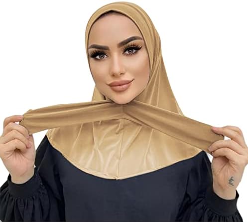 Suillty Fashion Muslim Hijab for Women Instant Snap Fastener Hijab Inner Cap Full Cover Head Wraps Scarf Islam Turban Caps