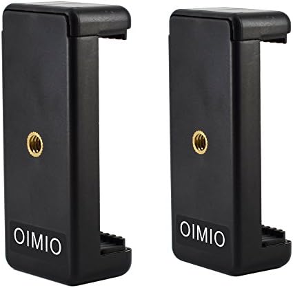 Universal Cell Phone Tripod Mount Adapter, OIMIO Phone Holder Clip Connector Head Used for Monopod Selfie Stick DSLR Travel Mini Flexible Tripod and More(2 pack)