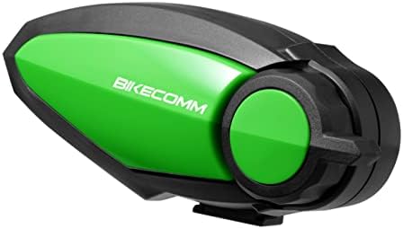 BK-S2 Motorcycle Bluetooth Intercom Headset - Helmet Communication System, Waterproof Speaker, Voice Comm Earbuds, Helmet Headphone, Noise Cancellation (Single Lime Green)