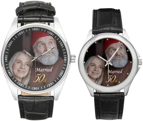 Personalized Photo Wrist Watches Custom Wedding Gifts for Couples Husband Wife Parents, Anniversary, Valentines Day Gift