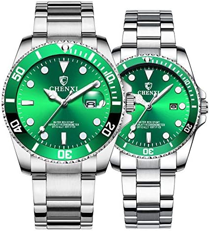 MASTOP Couple Watches Classic Golden Stainless Steel Watch His and Hers Waterproof Quartz Watch…