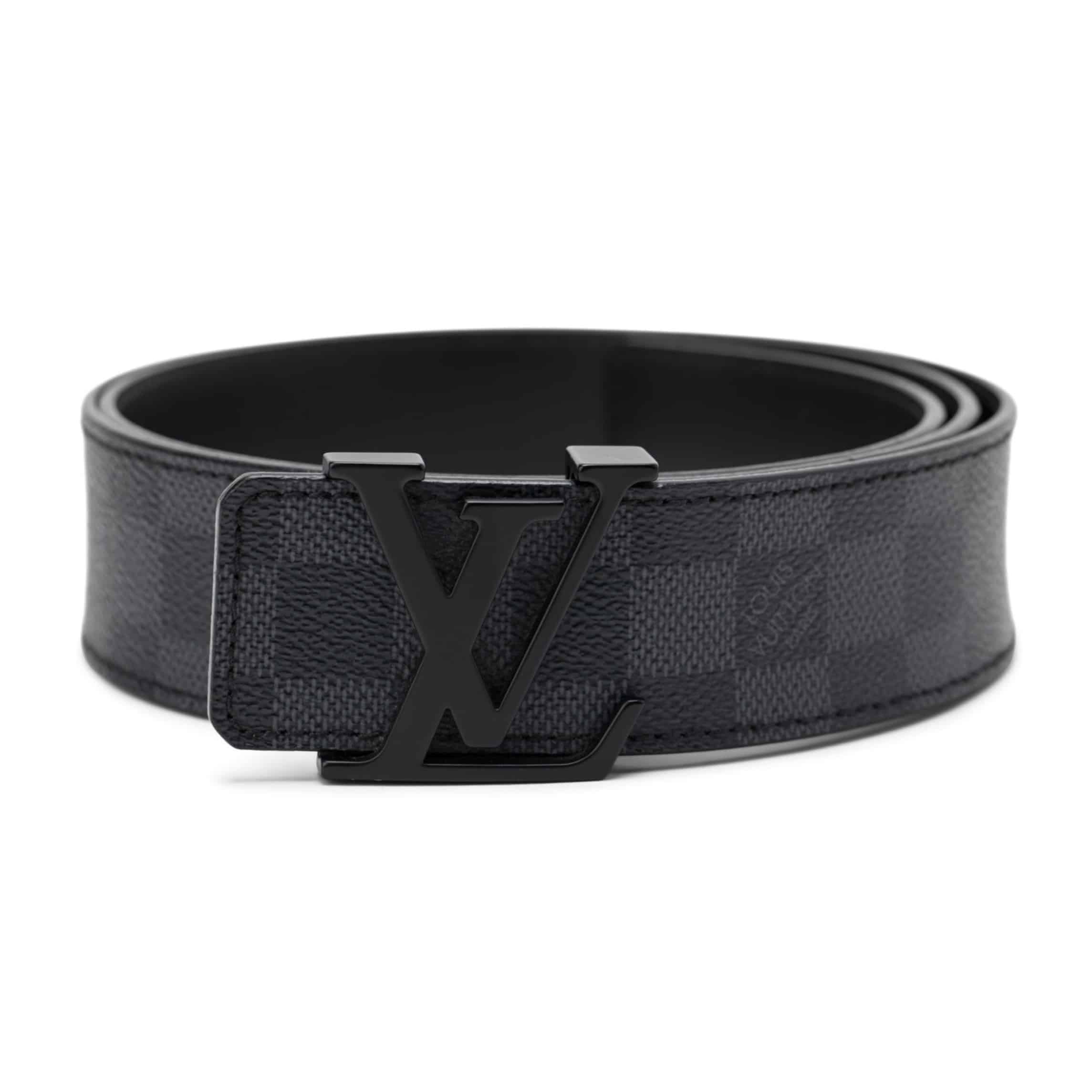 LOUIS VUITTON BELT INITIALES DAMIER GRAPHITE BLACK GREY – B30