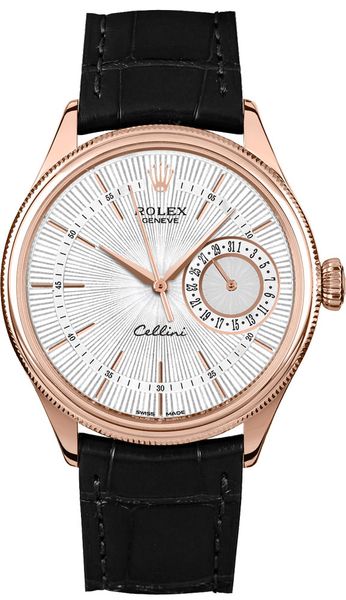 Rolex Cellini Date Silver Guilloche Dial Men’s Watch 50515