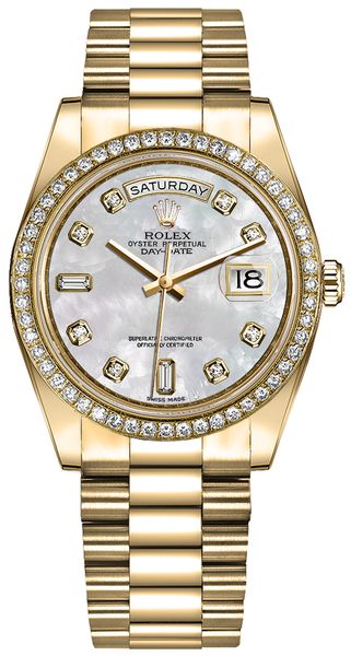 Rolex Day-Date 36 18k Yellow Gold Diamonds Women’s Watch 128348RBR