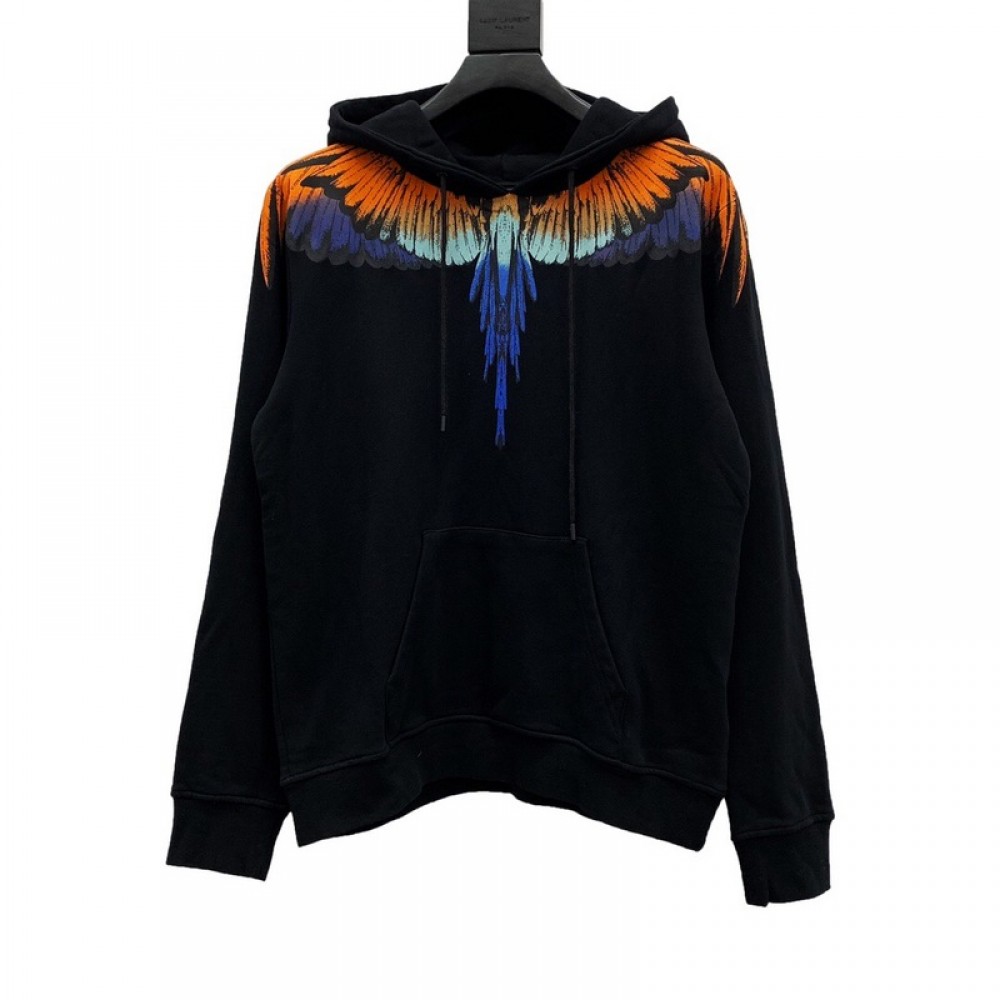 A+ Quality Marcelo Burlon Mix blue Wings Hoodie Black